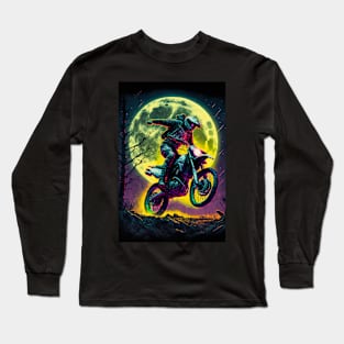 Cyber Future Dirt Bike With Neon Colors Long Sleeve T-Shirt